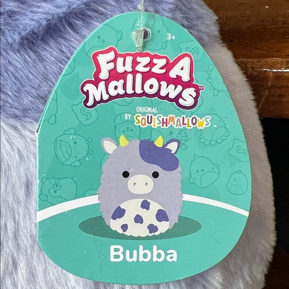 Squishmallows Bubba cow plush toy - Purple and Cream - NWT - Picture 2 of 7